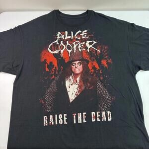 Alice Cooper Band Shirt Mens 2XL Black Raise The Dead Graphic Music Concert Tee
